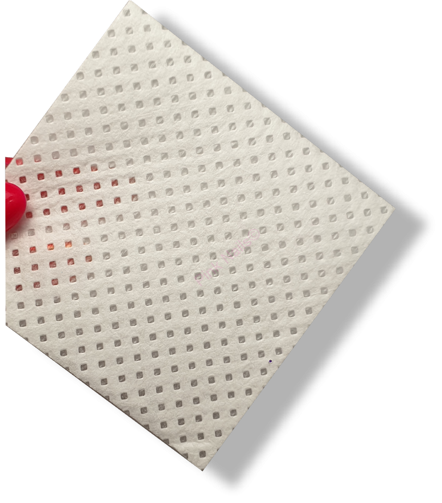 Manikúrní hladké ubrousky s dírkami růžové 360ks v papírové krabičce