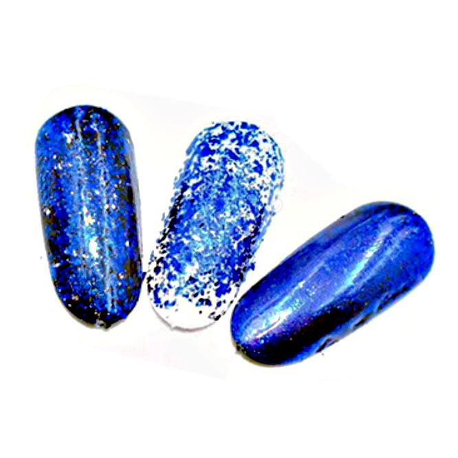 Chromatic flakes blue