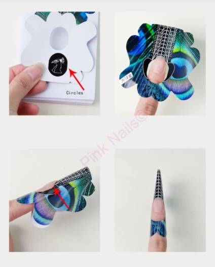 Šablona na nehty páv 100ks