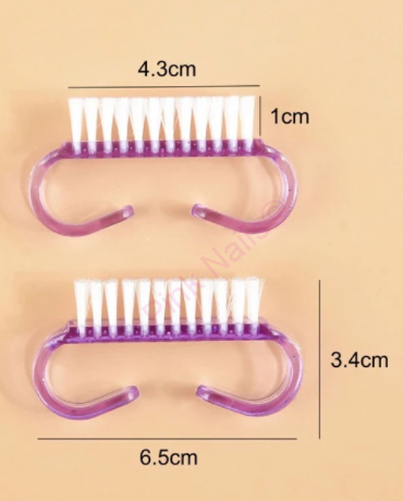 Kartáček na oprašování nehtů jemný čirý fialový - mini