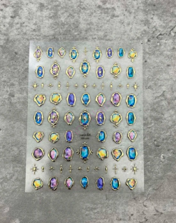 Zdobení na nehty - Nálepky polodrahokamy 5D MS-266