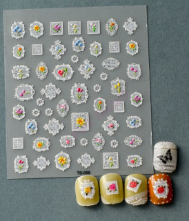 Zdobení na nehty - Nálepky krajkové obrázky TS-059