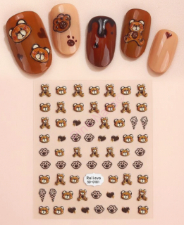 Zdobení na nehty - Nálepky 5D Medvídci 181