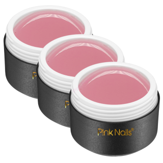 UV gel Pink mask babyboomer gel - mléčný růžový jednofázový 3x 50ml 